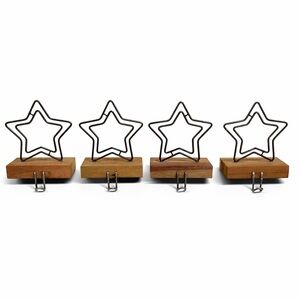 Crate&Barrel (Set of 4) rustic star Christmas stocking hook holder hanger